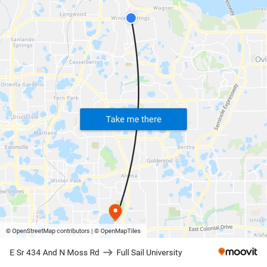 E Sr 434 And N Moss Rd to Full Sail University map