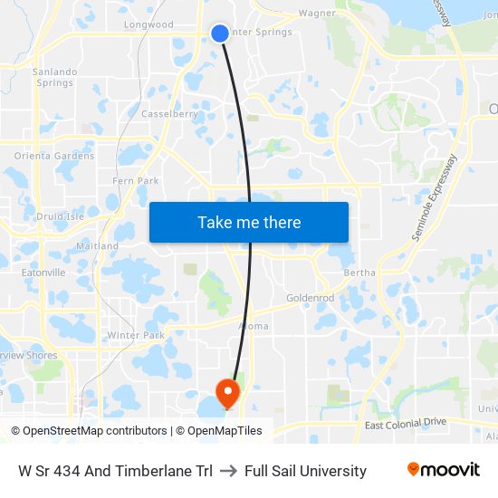 W Sr 434 And Timberlane Trl to Full Sail University map