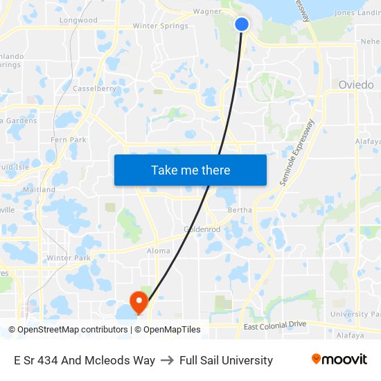 E Sr 434 And Mcleods Way to Full Sail University map