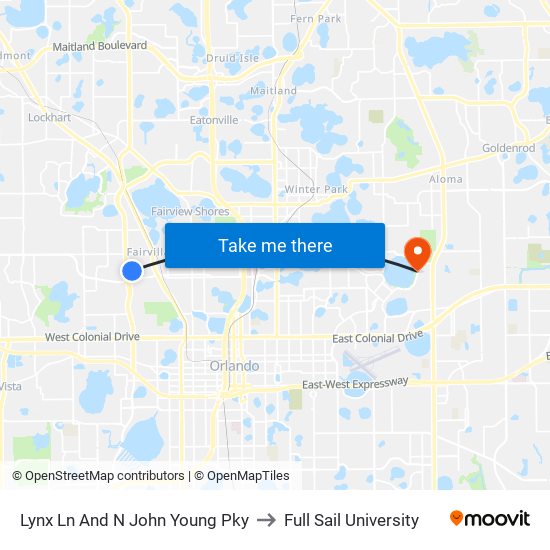 Lynx Ln And N John Young Pky to Full Sail University map