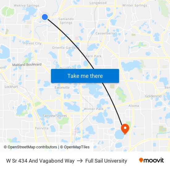 W Sr 434 And Vagabond Way to Full Sail University map