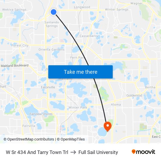 W Sr 434 And Tarry Town Trl to Full Sail University map