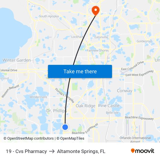 19 - Cvs Pharmacy to Altamonte Springs, FL map