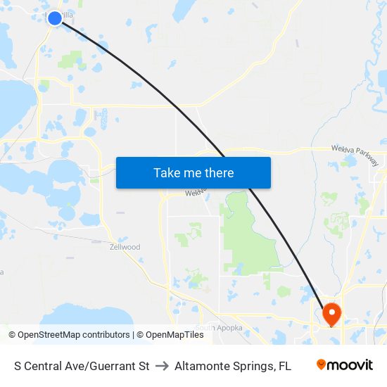 S Central Ave/Guerrant St to Altamonte Springs, FL map