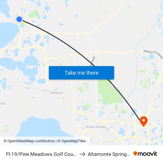 Fl-19/Pine Meadows Golf Course Rd to Altamonte Springs, FL map