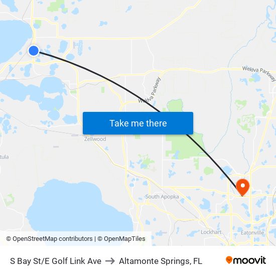 S Bay St/E Golf Link Ave to Altamonte Springs, FL map