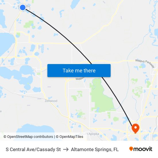 S Central Ave/Cassady St to Altamonte Springs, FL map