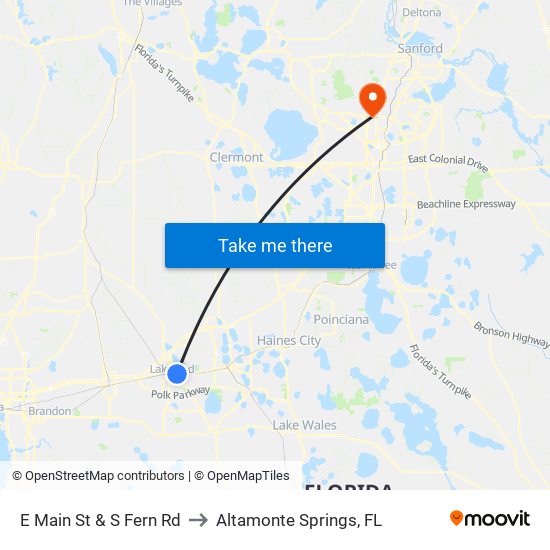 E Main St & S Fern Rd to Altamonte Springs, FL map