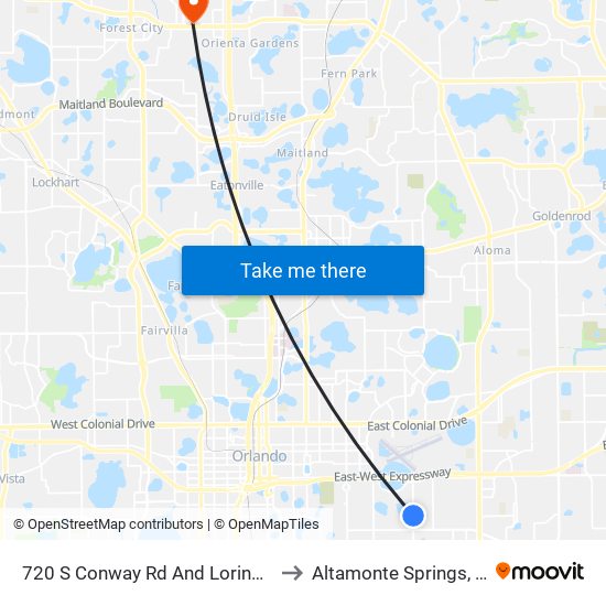 720 S Conway Rd And Loring Pl to Altamonte Springs, FL map