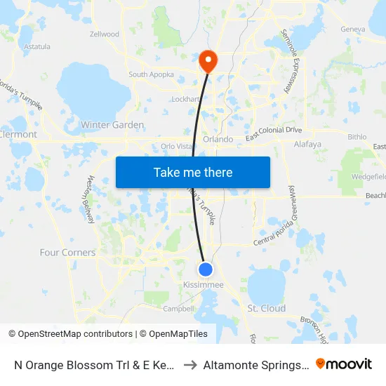 N Orange Blossom Trl & E Keen St to Altamonte Springs, FL map