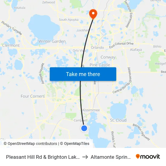 Pleasant Hill Rd & Brighton Lakes Blvd to Altamonte Springs, FL map