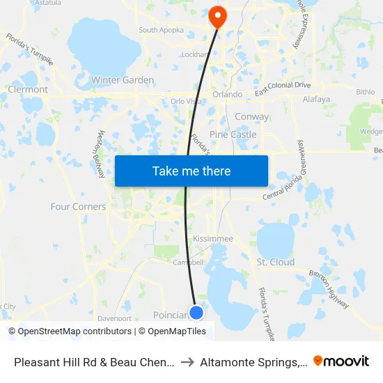 Pleasant Hill Rd & Beau Chene Dr to Altamonte Springs, FL map