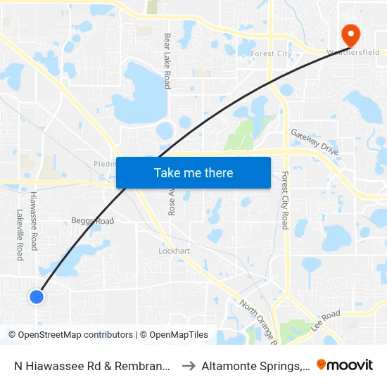 N Hiawassee Rd & Rembrandt Dr to Altamonte Springs, FL map