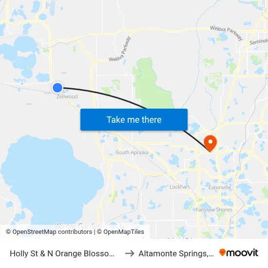 Holly St & N Orange Blossom Trl to Altamonte Springs, FL map