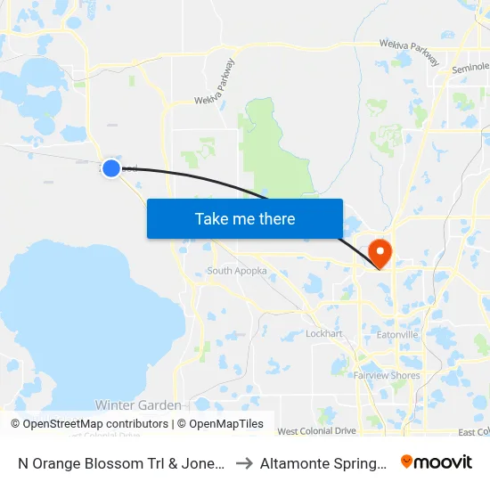N Orange Blossom Trl & Jones Ave to Altamonte Springs, FL map