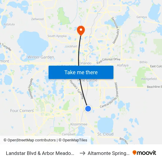 Landstar Blvd & Arbor Meadows Blvd to Altamonte Springs, FL map