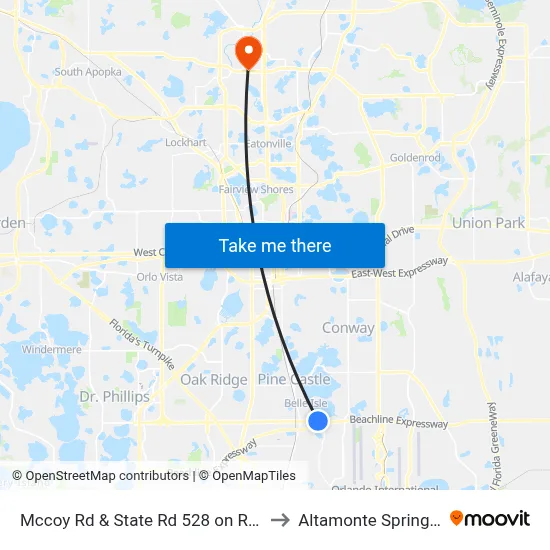Mccoy Rd & State Rd 528 on Ramp W to Altamonte Springs, FL map