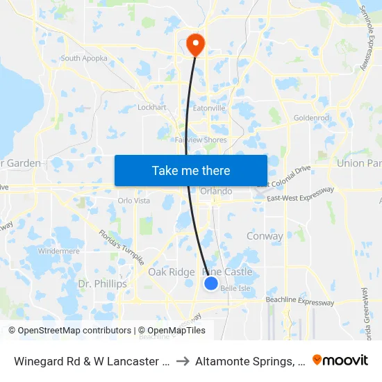 Winegard Rd & W Lancaster Rd to Altamonte Springs, FL map