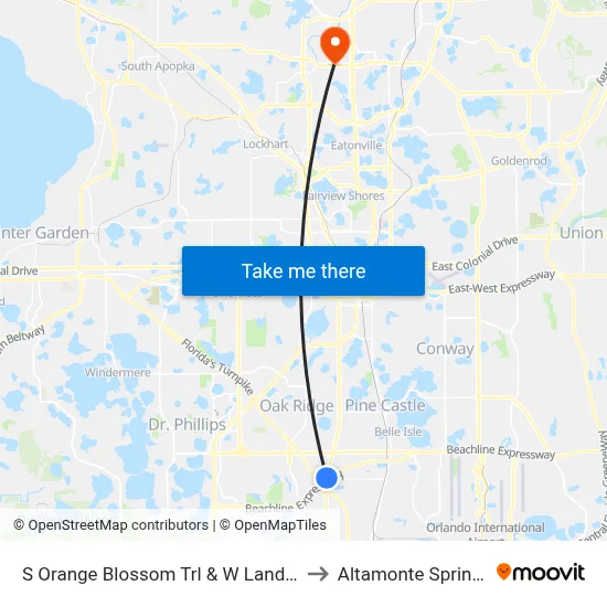 S Orange Blossom Trl & W Landstreet Rd to Altamonte Springs, FL map