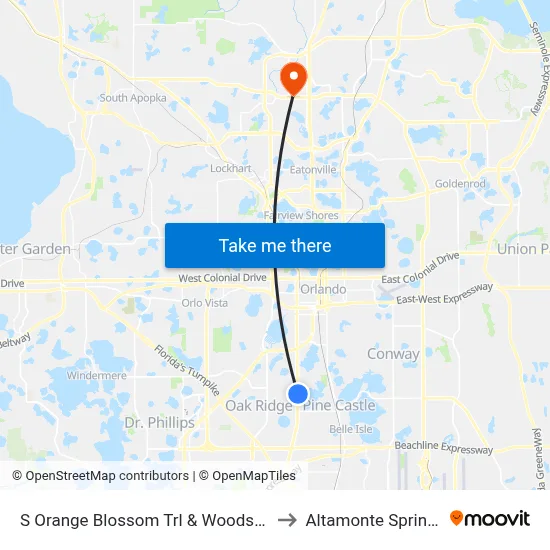 S Orange Blossom Trl & Woodsmere Ave to Altamonte Springs, FL map