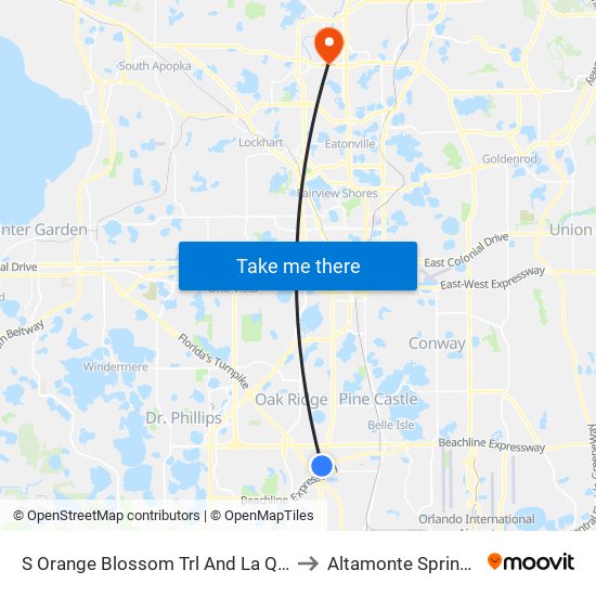 S Orange Blossom Trl And La Quinta Dr to Altamonte Springs, FL map