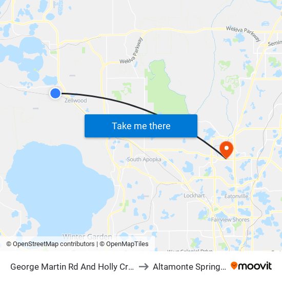 George Martin Rd And Holly Creek Rd to Altamonte Springs, FL map
