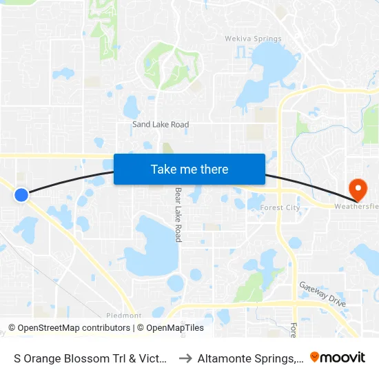 S Orange Blossom Trl & Victor Dr to Altamonte Springs, FL map