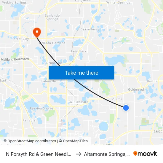 N Forsyth Rd & Green Needle Dr to Altamonte Springs, FL map