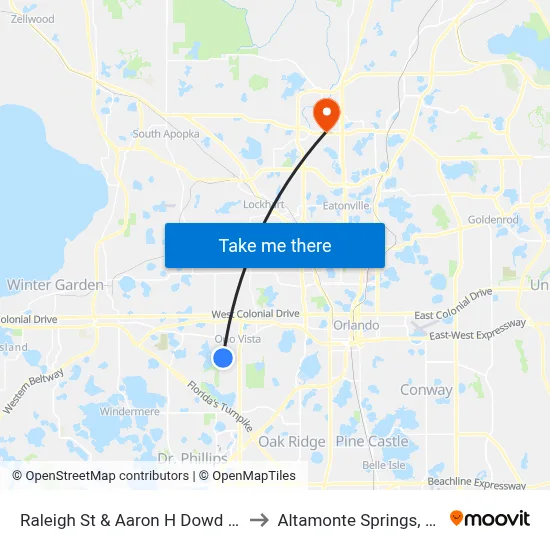 Raleigh St & Aaron H Dowd Ct to Altamonte Springs, FL map