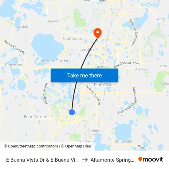 E Buena Vista Dr & E Buena Vista Dr to Altamonte Springs, FL map