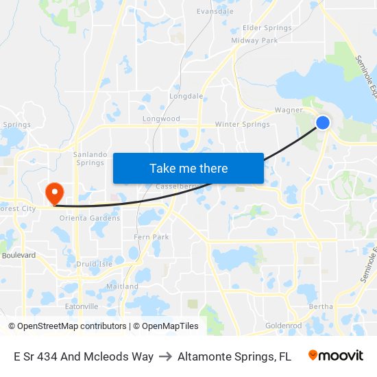 E Sr 434 And Mcleods Way to Altamonte Springs, FL map