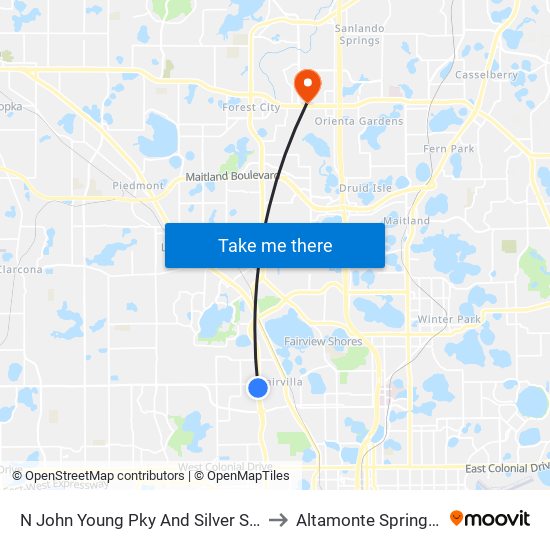 N John Young Pky And Silver Star Rd to Altamonte Springs, FL map