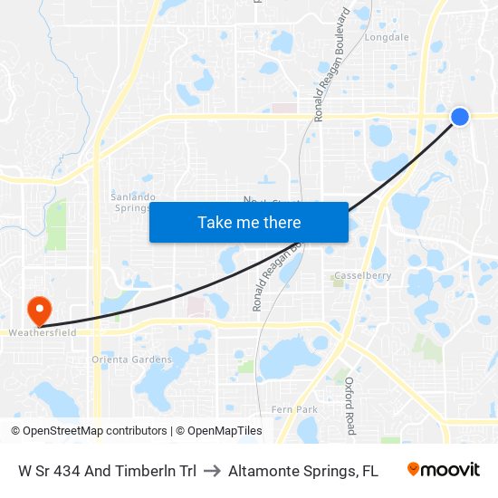 W Sr 434 And Timberln Trl to Altamonte Springs, FL map