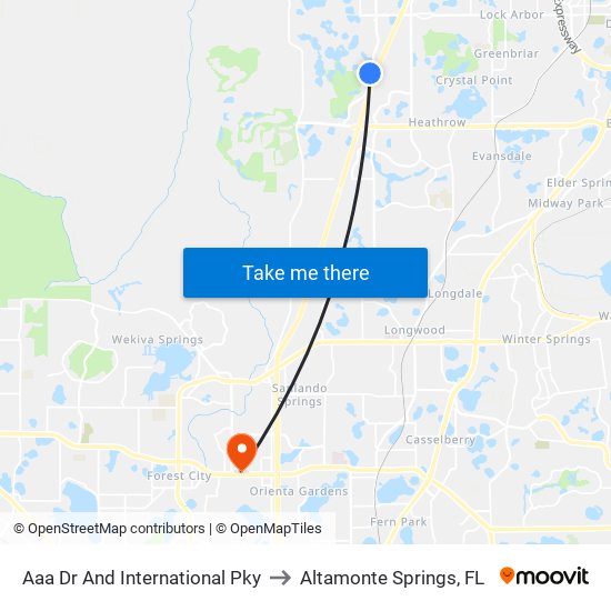 Aaa Dr And International Pky to Altamonte Springs, FL map