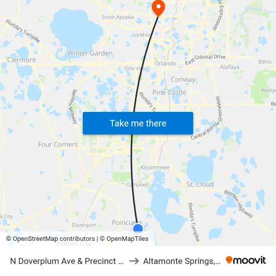 N Doverplum Ave & Precinct 306 to Altamonte Springs, FL map