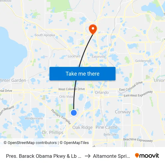 Pres. Barack Obama Pkwy & Lb Mcleod Rd to Altamonte Springs, FL map