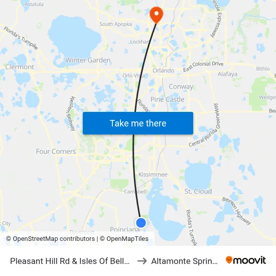 Pleasant Hill Rd & Isles Of Bellalago Dr to Altamonte Springs, FL map