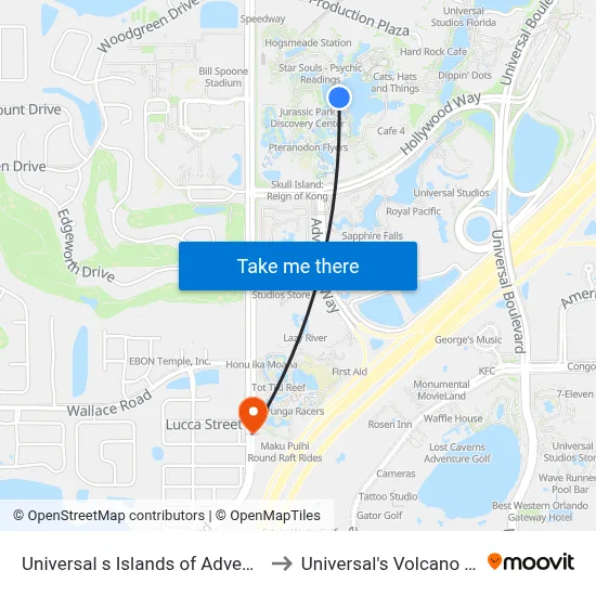 Universal s Islands of Adventure to Universal's Volcano Bay map