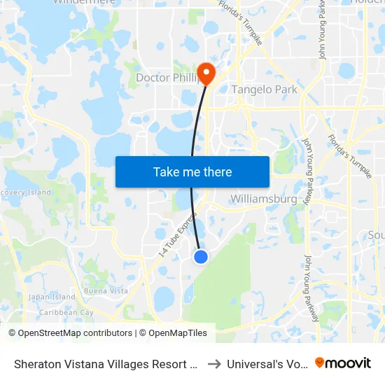 Sheraton Vistana Villages Resort Villas I Drive Orlando to Universal's Volcano Bay map