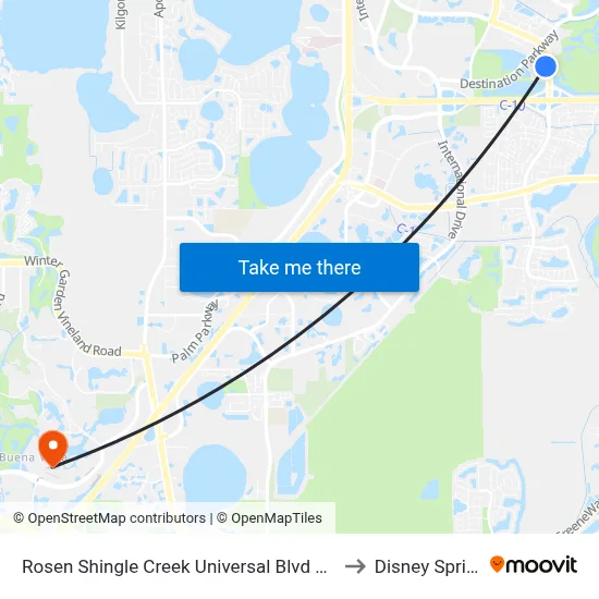Rosen Shingle Creek Universal Blvd Orlando to Disney Springs map