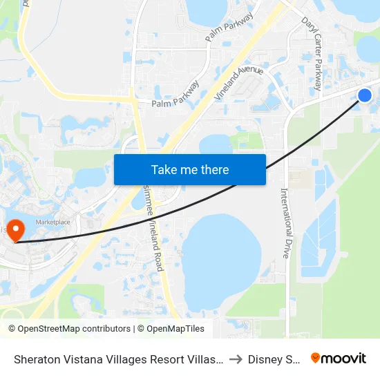 Sheraton Vistana Villages Resort Villas I Drive Orlando to Disney Springs map