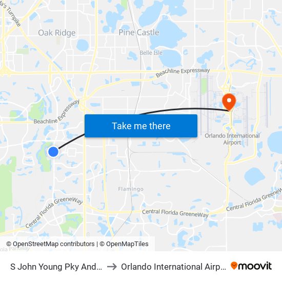 S John Young Pky And Lazlo Ln to Orlando International Airport - MCO map