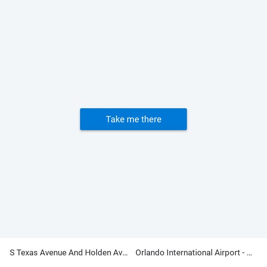 S Texas Avenue And Holden Avenue to Orlando International Airport - MCO map