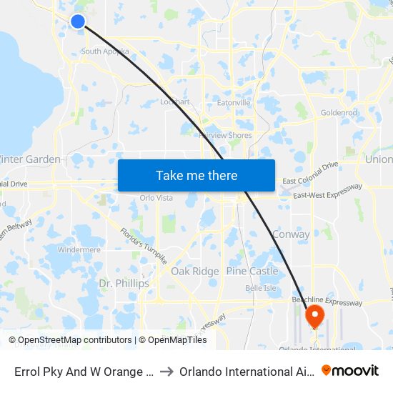 Errol  Pky And W Orange Blossom  Trl to Orlando International Airport - MCO map