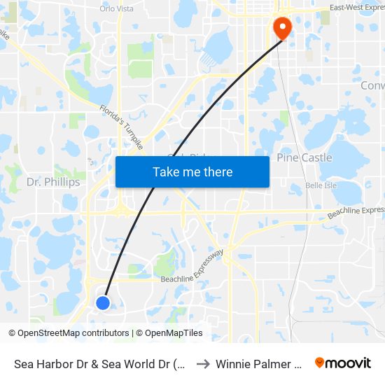 Sea Harbor Dr & Sea World Dr (Renaissance) to Winnie Palmer Hospital map