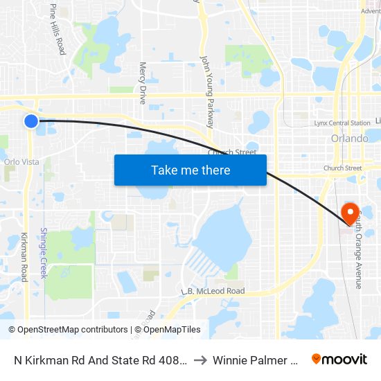 N Kirkman Rd And State Rd 408 Off Ramp E to Winnie Palmer Hospital map