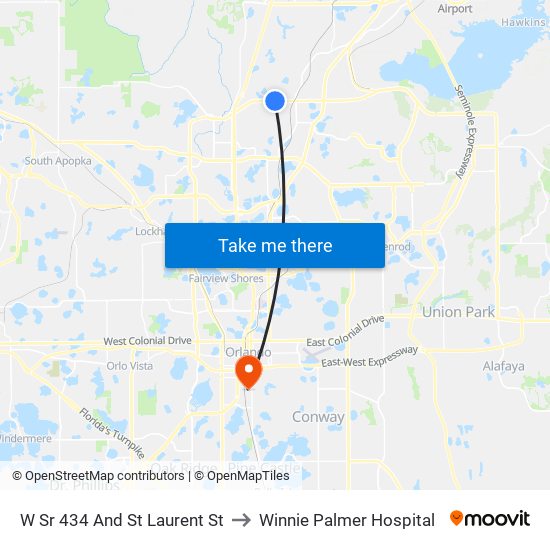 W Sr 434 And St Laurent St to Winnie Palmer Hospital map