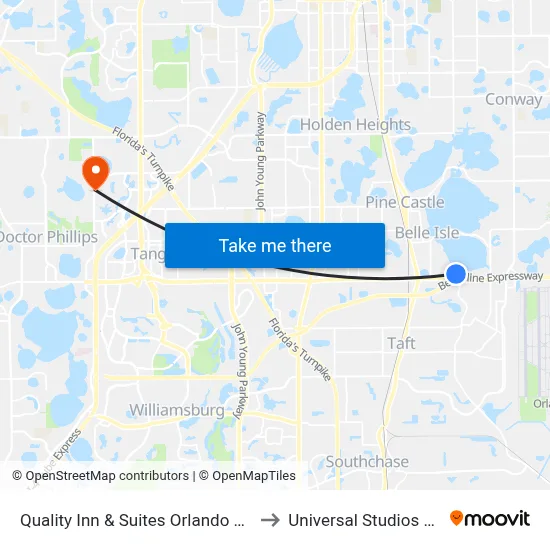 Quality Inn & Suites Orlando Airport to Universal Studios Store map