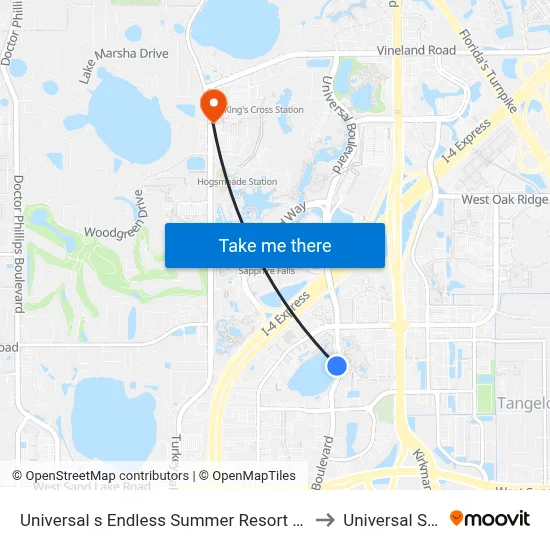 Universal s Endless Summer Resort Surfside Inn and Suites Orlando to Universal Studios Store map