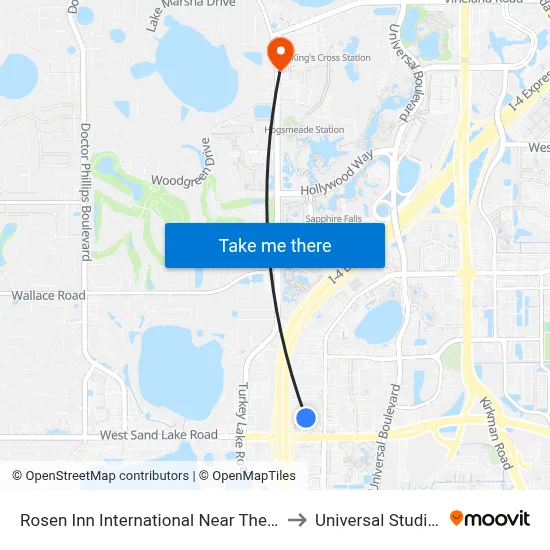 Rosen Inn International Near The Parks Orlando to Universal Studios Store map